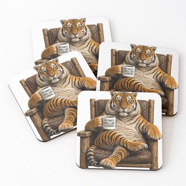 Item preview, My Farts Smell Like Flowers Tiger | Funny Coffee Tiger Humor designed and sold by HippyRikky.