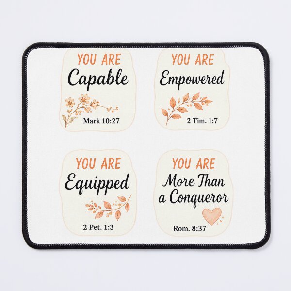 Item preview, Christian Encouragement Sticker Set for Women - You Are Capable Empowered Equipped More Than a Conqueror designed and sold by For His Glory.