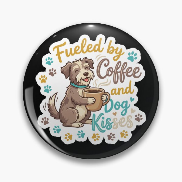 Item preview, Coffee and Dog Kisses Cute Pup Sticker designed and sold by Sketchlegacy.