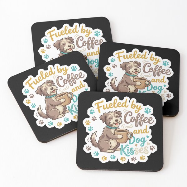 Item preview, Coffee and Dog Kisses Cute Pup Sticker designed and sold by Sketchlegacy.