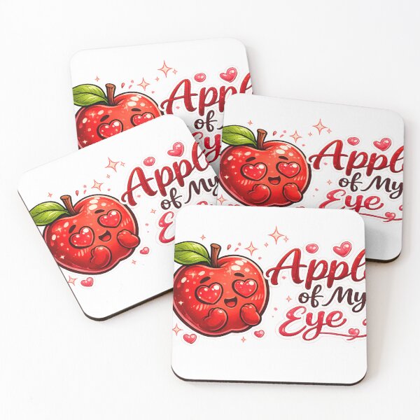 Item preview, Apple Of My Eye Cute Heart Eyes Apple Love Quote Design designed and sold by irfanshikh.
