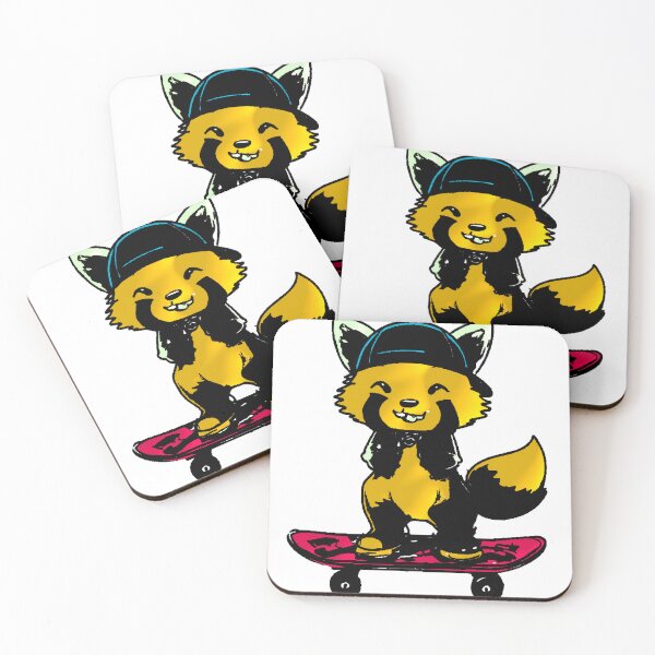 Item preview, Red Panda Skater Kawaii Cap Vest Animal designed and sold by AstronautMerch.