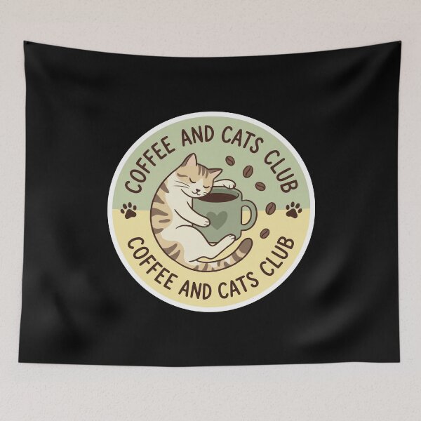 Item preview, Coffee and Cats Club Sticker designed and sold by Sketchlegacy.