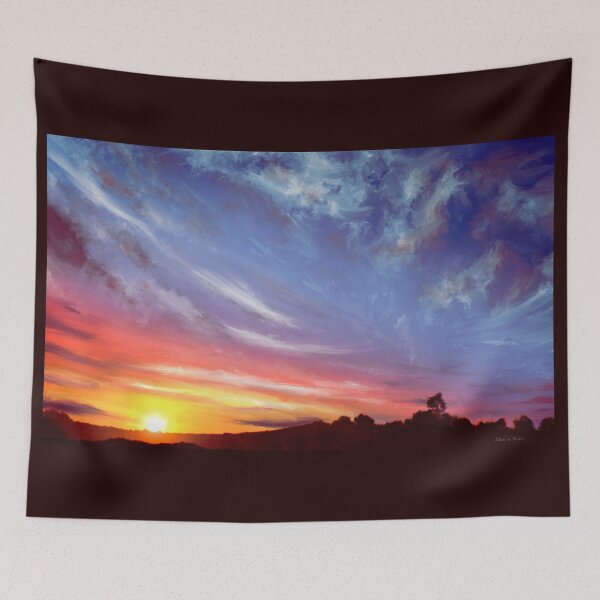 Item preview, Colorful painted sky sunset clouds designed and sold by Witseart.