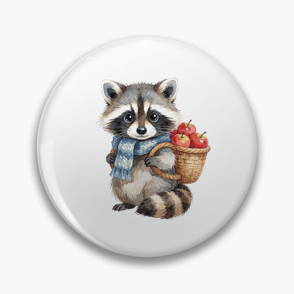 Item preview, Autumn Raccoon Sticker | Cute Fall Raccoon with Apples designed and sold by AillustriaAK.
