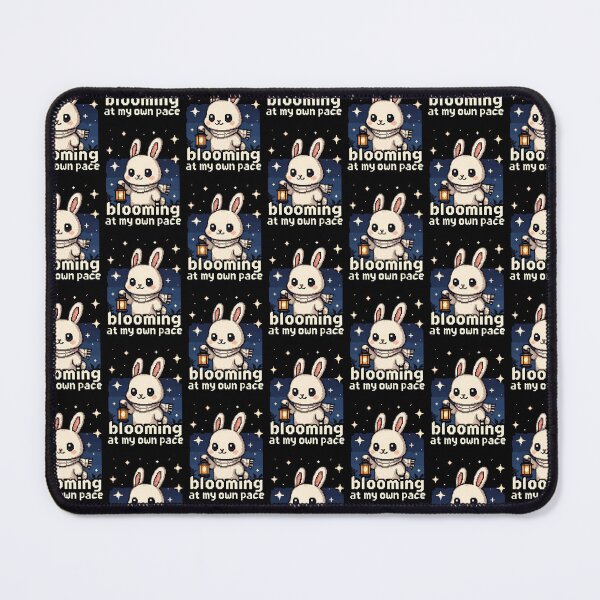 Item preview, BLOOMING AT MY OWN PACE - BUNNY RABBIT PIXEL ART designed and sold by BRIGHT BITS BOUTIQUE.