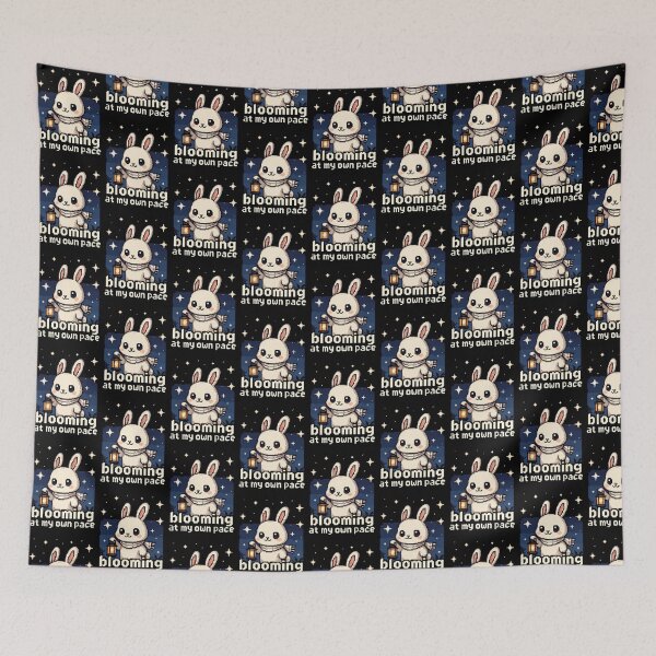 Item preview, BLOOMING AT MY OWN PACE - BUNNY RABBIT PIXEL ART designed and sold by BRIGHT BITS BOUTIQUE.