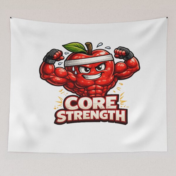 Item preview, Core Strength Funny Muscular Apple Gym Fitness Pun Design designed and sold by irfanshikh.