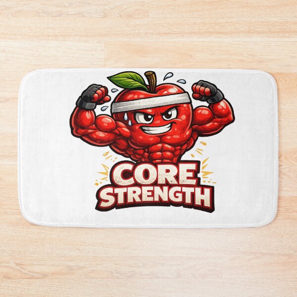 Item preview, Core Strength Funny Muscular Apple Gym Fitness Pun Design designed and sold by irfanshikh.