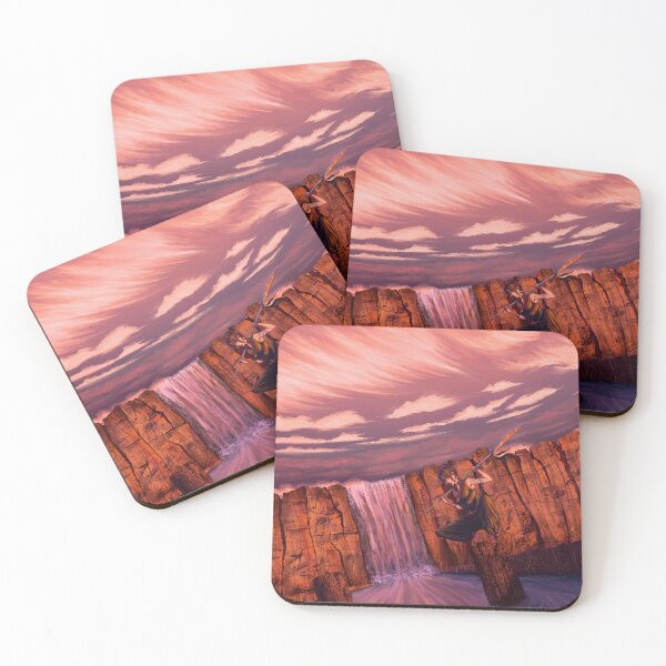 Item preview, Warrior girl training by the waterfall designed and sold by Witseart.