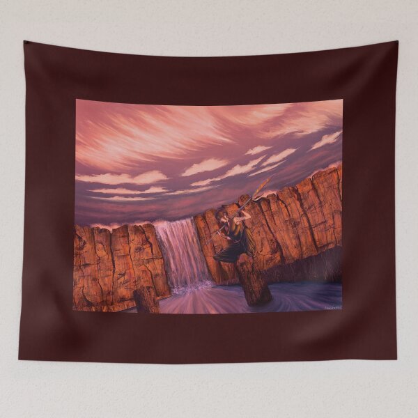 Item preview, Warrior girl training by the waterfall designed and sold by Witseart.