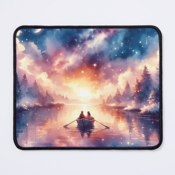 Item preview, Romantic Starry Boat Ride – Valentine’s Space & Nature Lovers designed and sold by stylishdzign.