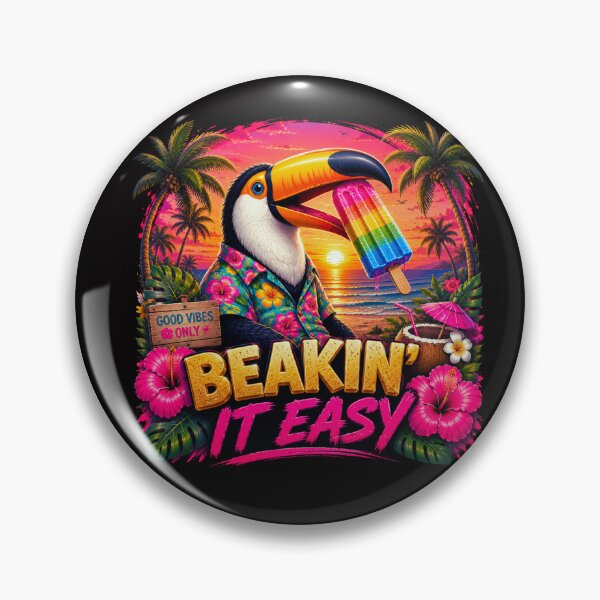 Item preview, Beakin' It Easy - Funny Toucan Beach Vacation Tropical Sunset T-Shirt designed and sold by Aimetoi.