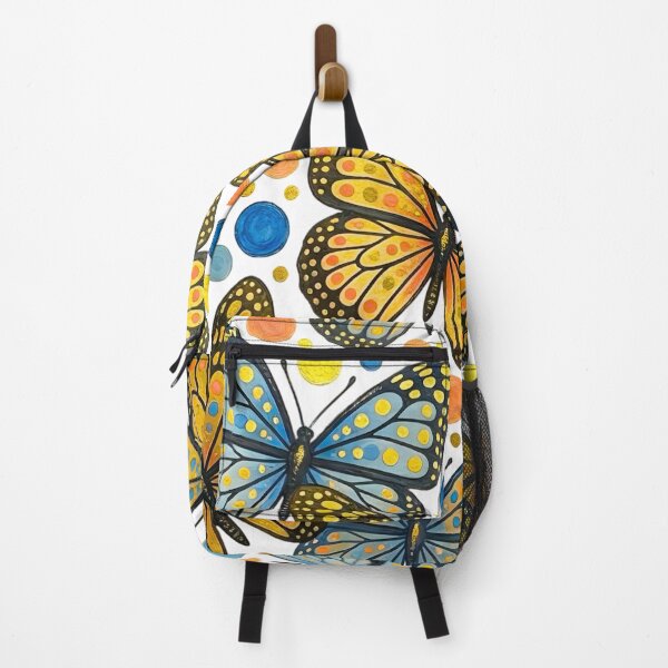 Item preview, Blue Yellow Orange Butterfly Detailed Wings with Matching Circles Spiritual Art designed and sold by Good Vibes .