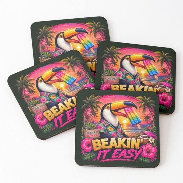 Item preview, Beakin' It Easy - Funny Toucan Beach Vacation Tropical Sunset T-Shirt designed and sold by Aimetoi.