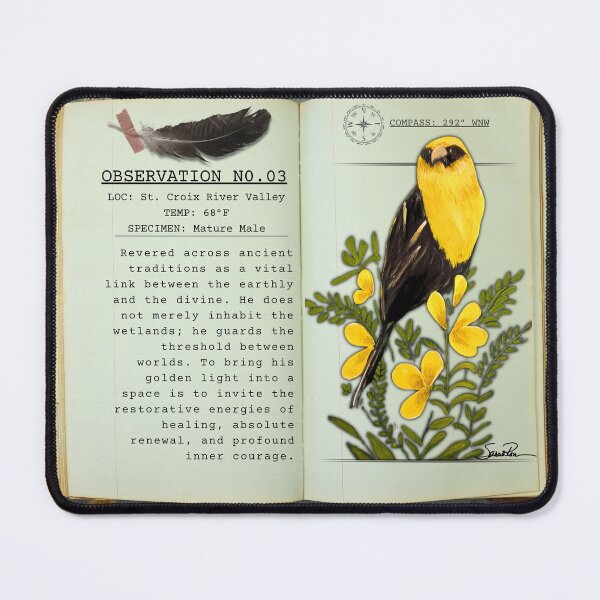 Item preview, Vintage Yellow Headed Blackbird Field Journal Art designed and sold by ArtistsAtticWI.