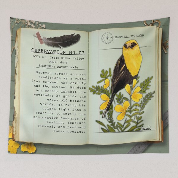 Item preview, Vintage Yellow Headed Blackbird Field Journal Art designed and sold by ArtistsAtticWI.