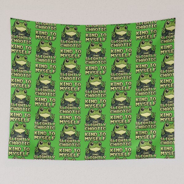 Item preview, KIND TO MYSELF AND SLIGHTLY CHAOTIC - FROGGIE PIXEL ART designed and sold by BRIGHT BITS BOUTIQUE.