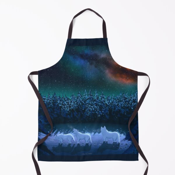 Item preview, Three wolves in winter forest night sky stars designed and sold by Witseart.