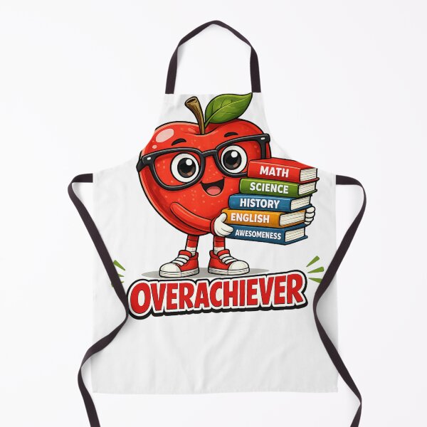 Item preview, Overachiever Funny Nerdy Apple Books School Teacher Design designed and sold by irfanshikh.