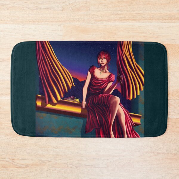 Item preview, Beautiful girl in a red dress sitting on window designed and sold by Witseart.