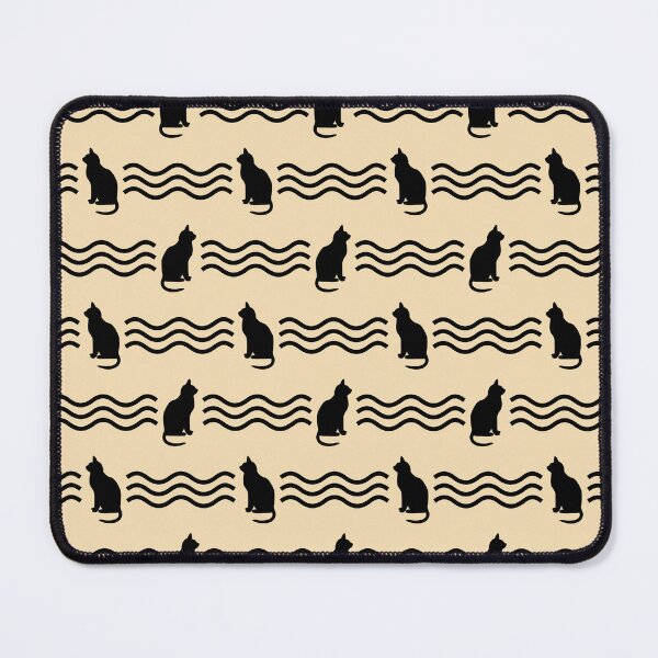 Item preview, Wheat & black cats pattern designed and sold by Mint + Midnight.