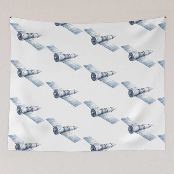 Item preview, Watercolor Satellite Space Illustration designed and sold by SpatialPost.