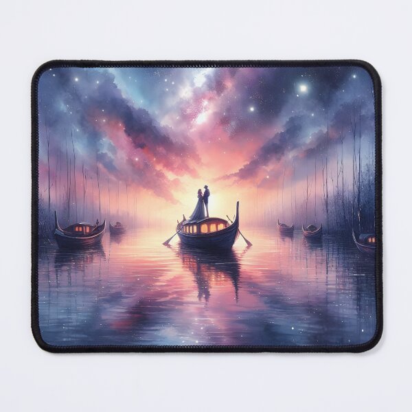 Item preview, Romantic Starry Boat Ride – Valentine’s Space & Nature Lovers designed and sold by stylishdzign.