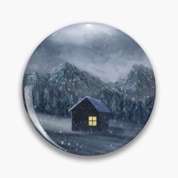 Item preview, Lonely cabin in winter forest while snowing designed and sold by Witseart.