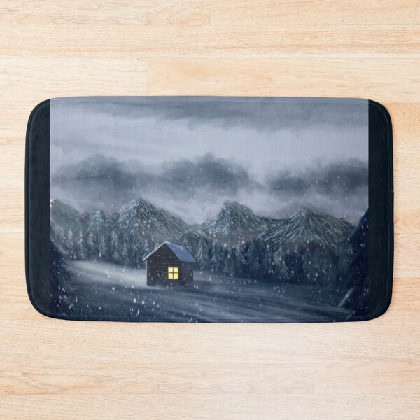 Item preview, Lonely cabin in winter forest while snowing designed and sold by Witseart.