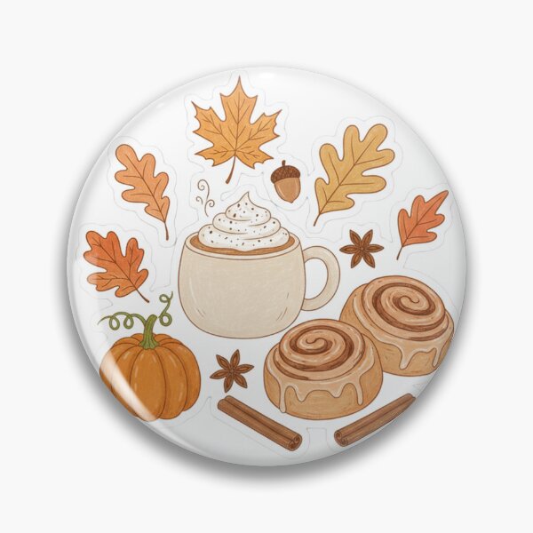 Item preview, Pumpkin Spice Sticker | Cozy Fall Drink and Cinnamon Rolls designed and sold by AillustriaAK.