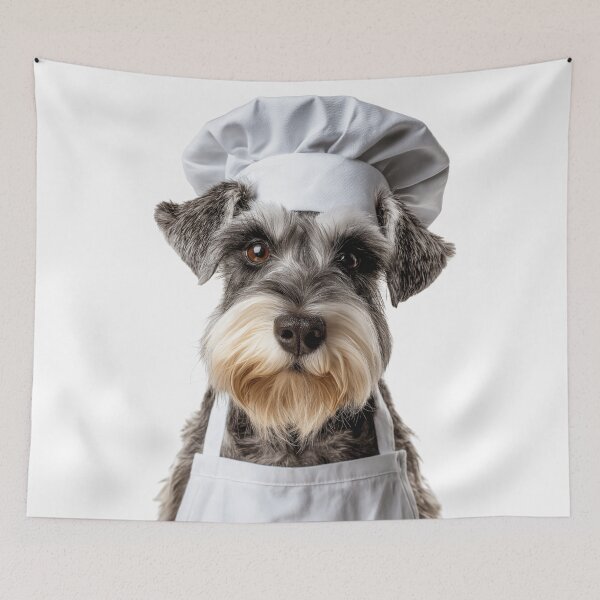 Item preview, Funny Miniature Schnauzer Dog Chef Realistic Animal Cooking Humor Art designed and sold by LazyOwlStore.