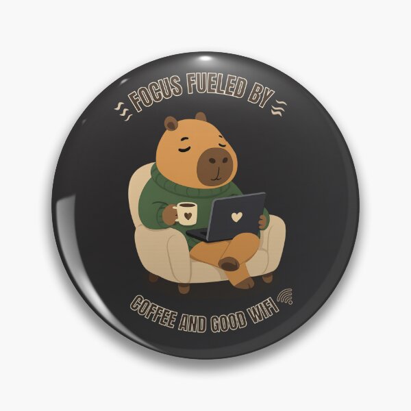 Item preview, Focus Fueled By Coffee And Good WiFi Cute Capybara Work From Home Design designed and sold by jananinaveen.
