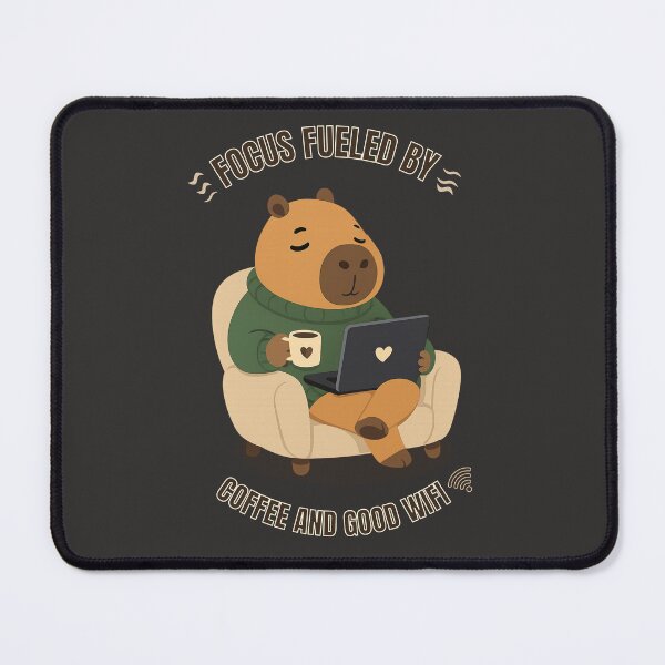 Item preview, Focus Fueled By Coffee And Good WiFi Cute Capybara Work From Home Design designed and sold by jananinaveen.