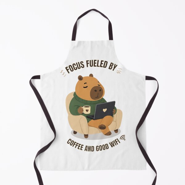 Item preview, Focus Fueled By Coffee And Good WiFi Cute Capybara Work From Home Design designed and sold by jananinaveen.
