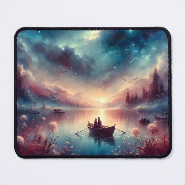 Item preview, Romantic Starry Boat Ride – Valentine’s Space & Nature Lovers designed and sold by stylishdzign.
