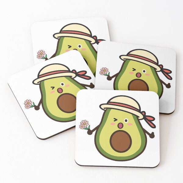 Item preview, Cute Avocado Holding Flowers | Kawaii Gardening Avocado Cartoon designed and sold by SunCraftStudio.