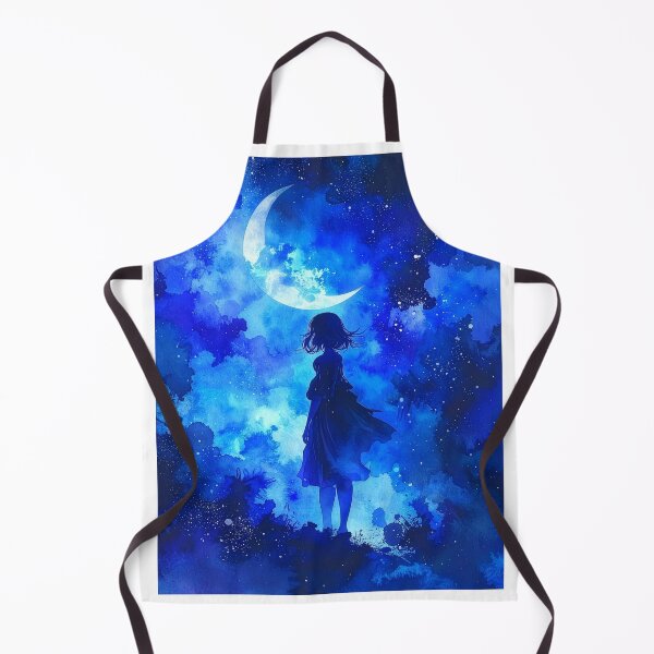Item preview, Anime Girl Gazing at Crescent Moon designed and sold by BetweenForms.