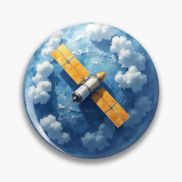Item preview, Orbital Satellite Watercolor Space Art designed and sold by SpatialPost.