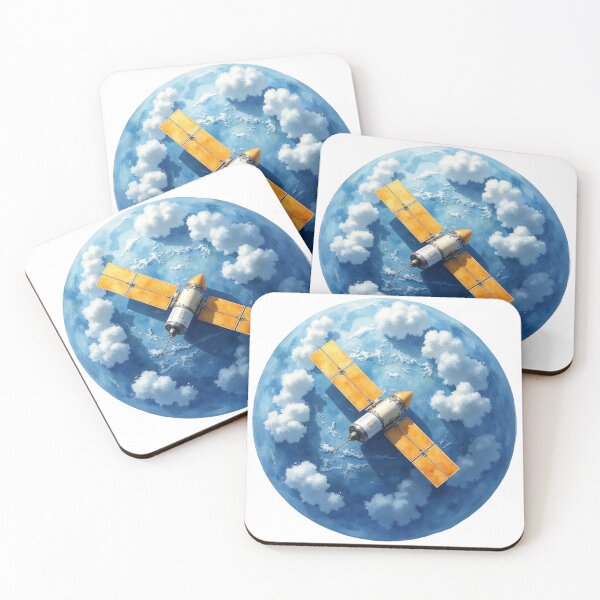 Item preview, Orbital Satellite Watercolor Space Art designed and sold by SpatialPost.