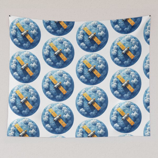 Item preview, Orbital Satellite Watercolor Space Art designed and sold by SpatialPost.
