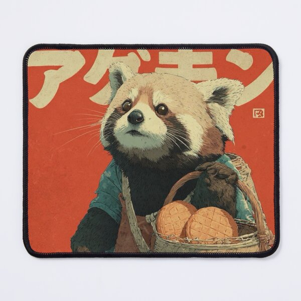 Item preview, red panda vintage japanese poster designed and sold by lilypadblue.