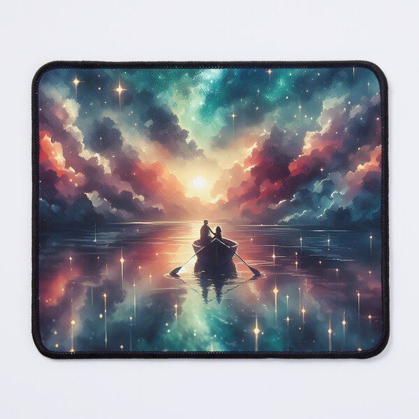Item preview, Romantic Starry Boat Ride – Valentine’s Space & Nature Lovers designed and sold by stylishdzign.