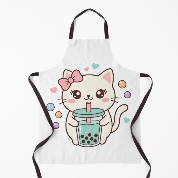 Item preview, Sweet Kawaii Kitten Holding Delicious Boba Tea designed and sold by MoonlitDoodles1.