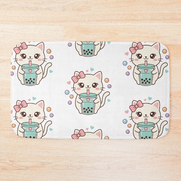 Item preview, Sweet Kawaii Kitten Holding Delicious Boba Tea designed and sold by MoonlitDoodles1.