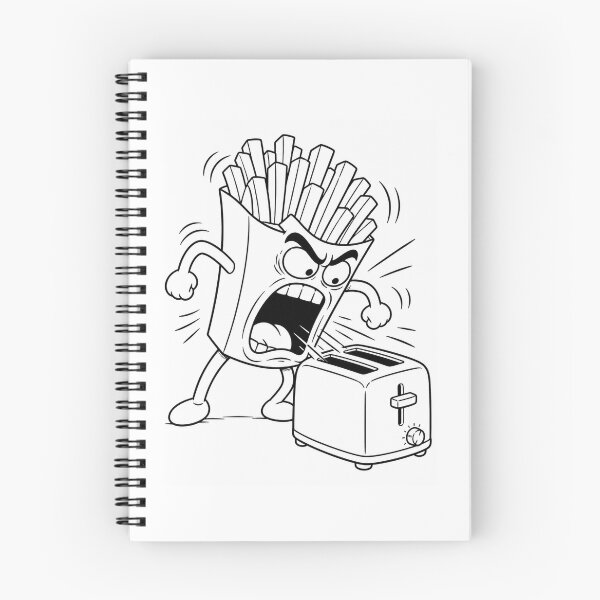 Item preview, Toaster Betrayal Angry French Fries Cartoon Kitchen Rage Humor designed and sold by ComedyInkFactor.