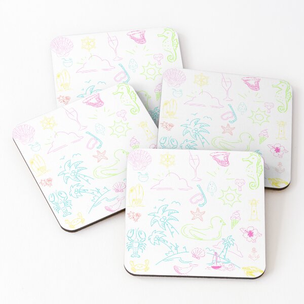 Item preview, Cute Pastel Beach Doodles Summer Aesthetic Line Art  designed and sold by Zenith-Prime.