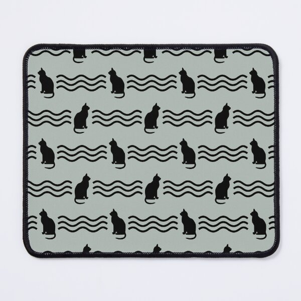 Item preview, Ash gray & black cats pattern designed and sold by Mint + Midnight.