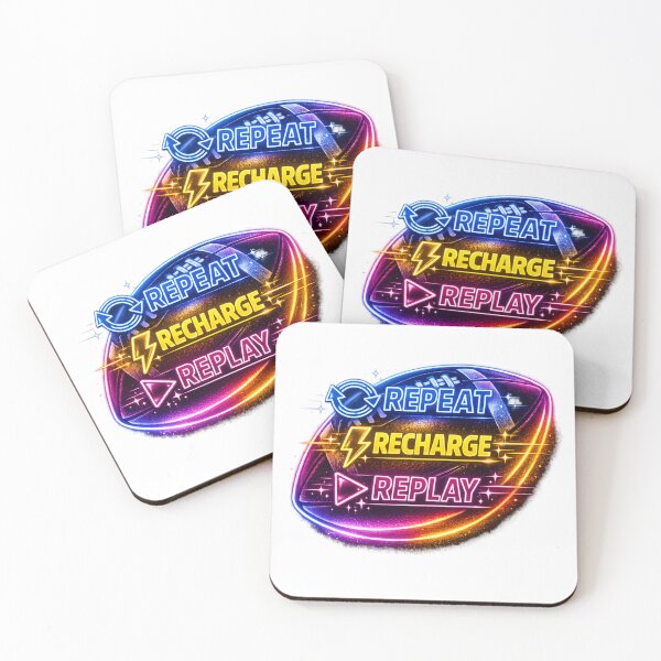 Item preview, Repeat Recharge Replay – Neon Football Motivation Design designed and sold by EdgeSphere.
