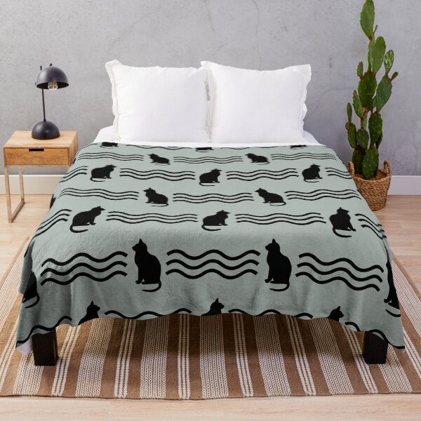 Item preview, Ash gray & black cats pattern designed and sold by Mint + Midnight.